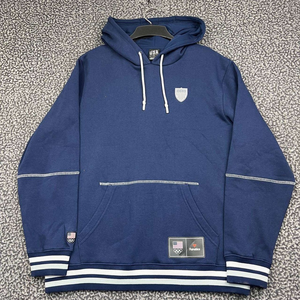 Team USA Olympic Hoodie Men Large Blue Fanatics Pullover Long Sleeve New L